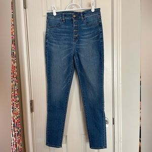 AE Next Level Stretch Button Fly Skinny Jeans